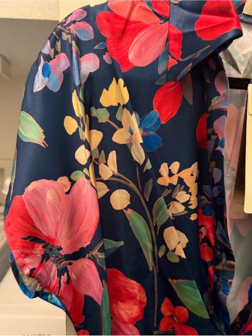 PRICE DROP! Navy Floral Garden Full Button-Front Dress NWT M - Picture 5 of 7